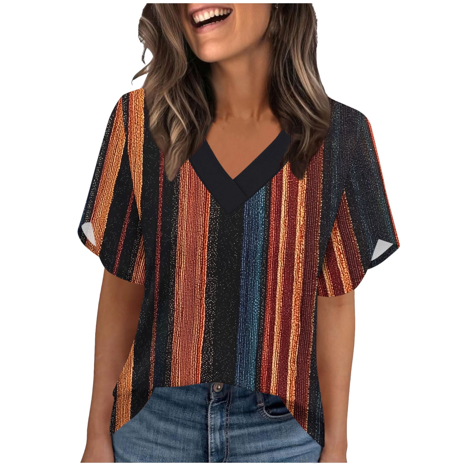 Cilsoka Summer Shirts for Women 2026 Plus Size, Women Tops Summer Short ...