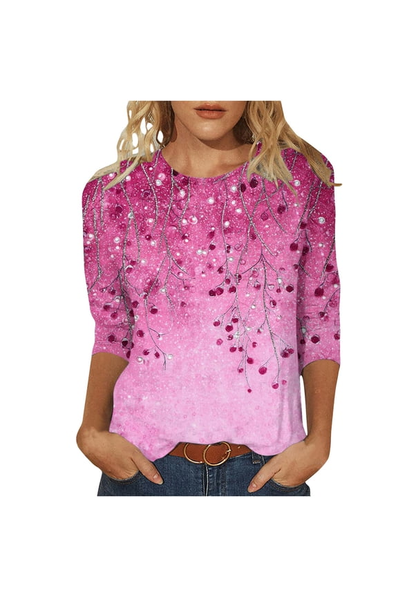 T Shirts for Women Loose Fit Long Cute Tops for Women Going out Loose Plus Size Tunic Tops for Women 3x 3/4 Length Sleeve Womens Tops Cotton Only My Orders past Orders