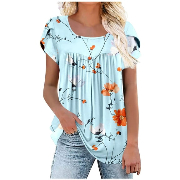 Cilsoka T Shirts for Women Cotton Tops for Women Summer Work Graphic Tees for Women Trendy Plus Size Womens Blouses Plus Size Dressy My Orders Placed
