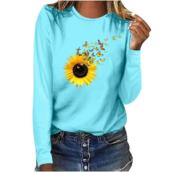 Cilsoka V Neck T Shirts for Women Womens Long Sleeve Tops Crew Neck Crop Tops for Women Trendy Blouses for Women Business Dressy My Orders past Orders