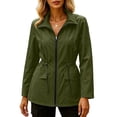 thumbnail image 1 of Cilsoka Windbreaker Jacket Women Athletic Waterproof Waist Raincoat Lightweight Outdoor Hooded Rain Jacket with Pockets, 1 of 5