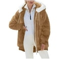 thumbnail image 1 of Cilsoka Winter Coats For Women Fuzzy Fleece Jacket Hooded 2025 Fleece Zip Up Jackets Warm Plush Hooded Plus Size Winter Coats Oversized Fuzzy Jackets, 1 of 7