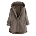 thumbnail image 1 of Cilsoka Women Button Down Long Hooded Cardigan Quilted Jackets Thicken Fleece Lined Down Jacket Oversized Winter Plus Size Cable Coats with Pockets, 1 of 5