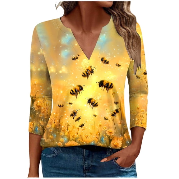 Cilsoka Women Shirts Long Sleeve Workout T Shirts 3/4 Sleeve T Shirts for Women Loose Fit Tunic Tops 3/4 Length Sleeve Long Sleeve Shirts for Women Pluss My Orders past Orders