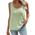 thumbnail image 1 of Cilsoka Women Summer Tank Tops Round Neck Sleeveless Front Pleated Button Down Tunic Casual Outfit 2026 Basic Loose Shirts, 1 of 7