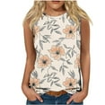 thumbnail image 1 of Cilsoka Women Summer Tops Sleeveless Tank Floral Casual Cute Loose Fit Cute T-Shirt Tunic ,Fashion Tops for Women, 1 of 3