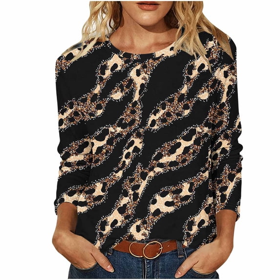 Cilsoka Women's Casual Long Sleeve Shirts Vintage Print Pullover Top Fall Fashion Outfits Clothes, 2026 Trendy Ciothing