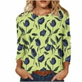 thumbnail image 1 of Cilsoka Women's Casual Long Sleeve Shirts Vintage Print Pullover Top Fall Fashion Outfits Clothes, Ladies Tops and Blouses Dressy, 1 of 6