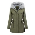 thumbnail image 1 of Cilsoka Women's Mid-Length Warm Winter Puffer Coat Thicken Fleece Lined Down Jacket Faux Fur Hood Snow Parka Soft Fleece Warm Snow Coat, 1 of 5