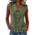 thumbnail image 1 of Cilsoka Women's Sleeveless Button Down Blouse Shirt Solid Basic Collared Tank Top Casual V Neck Tank Tops for Work S-XXL, 1 of 6
