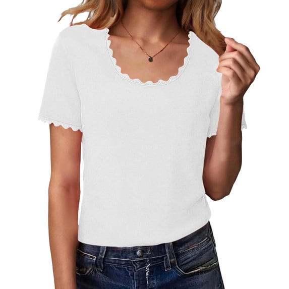 Cilsoka Women's Soft Basic Short Sleeve T-Shirt Crew Neck Tops Summer Casual Tee for Summer Shirts Clothes Everyday Wear