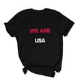 thumbnail image 1 of Cilsoka Womens Graphic Letter Print Short Sleeve T-Shirts Crewneck Casual Summer Cute Tees Tops, 1 of 3