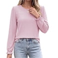 thumbnail image 1 of Cilsoka Womens Long Sleeve Shirts Fall 2026 Crew Neck Dressy Casual Blouses Eyelet Tunic Tops Fashion Outfits Clothes, 1 of 5
