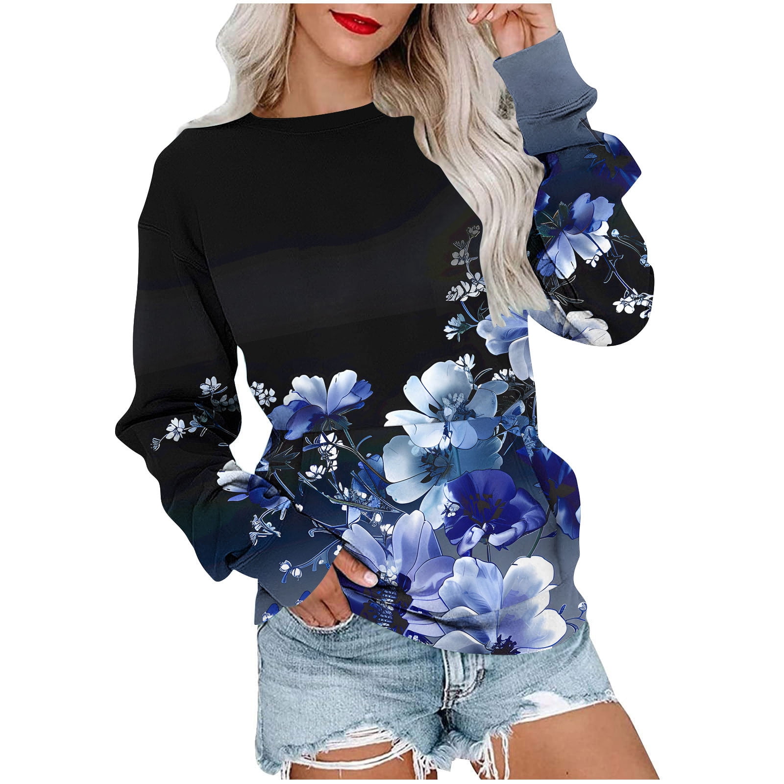 Women's Pink Round Neck Oversized Sweatshirt