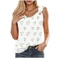 thumbnail image 1 of Cilsoka Womens Plus Size Tank Tops Floral Sleeveless Scoop Neck Tunic Shirts Summer Casual Loose T-Shirts Blouse, Spaghetti Strap Tank Top for Women Cotton, 1 of 4