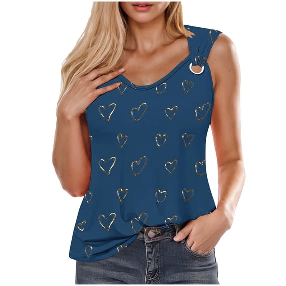 Cilsoka Womens Plus Size Tank Tops Floral Sleeveless Scoop Neck Tunic Shirts Summer Casual Loose T-Shirts Blouse, Spaghetti Strap Tank Top for Women Cotton