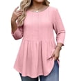 thumbnail image 1 of Cilsoka Womens Plus Size Tunic Tops 2026 Casual Tops for Women Dressy Short Sleeve Scoop Neck Pullover Beach Tops, 1 of 6