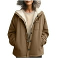 thumbnail image 1 of Cilsoka Womens Plus Size Winter Coats Fashion Warm Sherpa Fleece Lined Jackets Hooded Parka with Pockets Button Coats Outerwear, 1 of 6