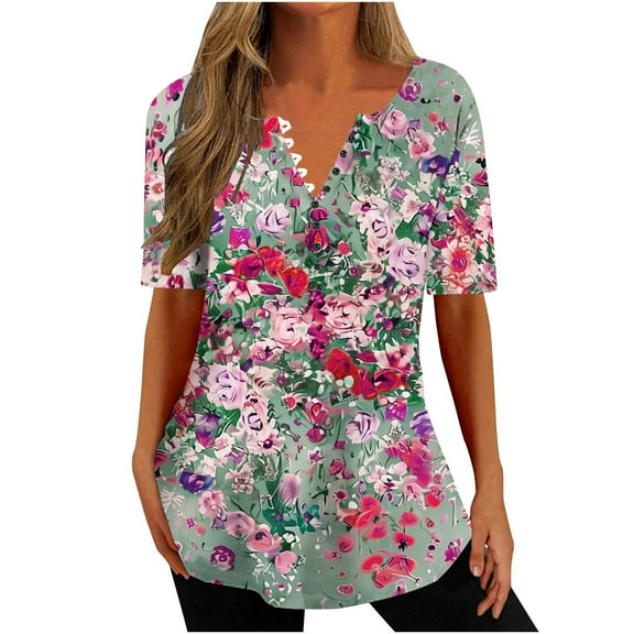 Cilsoka Womens Shirts Summer Plus Size V Neck Cute Tops for Women Going Out With Sleeves Women'S Plus Size Casual Summer Tunics White Blouse for Women Plus Size My Orders Placed