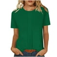 thumbnail image 1 of Cilsoka Womens Short Sleeve Crewneck Shirts Basic Tee T Shirt Summer Casual Business Shirts Pleated Top Solid Comfy Clothes, 1 of 6