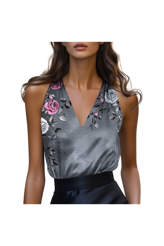 Womens Silk Satin Tank Tops V Neck Casual Cami Sleeveless Camisole Blouses Summer Basic Tank Shirt ,Fashion Tops for Women