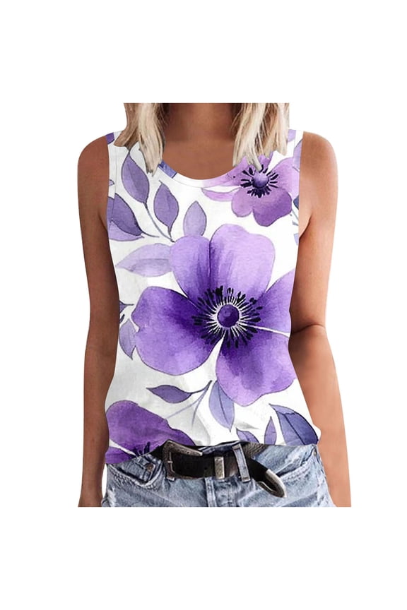 Womens Summer Tops Trendy V Neck Tank Tops Tie Dye Sleeveless Cute Printed Loose Fit, Graphic Tank Tops for Women Funny