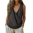 thumbnail image 1 of Cilsoka Womens Summer V Neck Wrap Tank Tops Casual Dressy Ruched Vest Tops Slim Fit Work Sleeveless Shirts, 1 of 6
