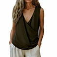 thumbnail image 1 of Cilsoka Womens Summer V Neck Wrap Tank Tops Casual Dressy Ruched Vest Tops Slim Fit Work Sleeveless Shirts, 1 of 6
