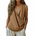 thumbnail image 1 of Cilsoka Womens Summer V Neck Wrap Tank Tops Casual Dressy Ruched Vest Tops Slim Fit Work Sleeveless Shirts, 1 of 6