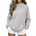 thumbnail image 1 of Cilsoka Womens Sweatshirt Pullover Mock Neck Oversized Pullover Long Sleeve Tops with Pocket Fall Fashion Outfits 2026 Clothes, 1 of 5