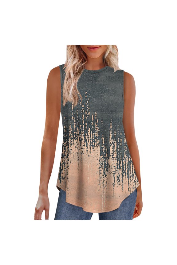 Womens Tank Tops Sleeveless Boho Tops Loose Fit Pleated Tunics Crewneck Summer Vacation Outfits Flowy ,2026 Fashion Trends Women