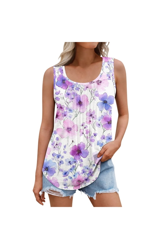 Womens Tank Tops Summer Graphic Tanks Beach Vacation Tops Loose Running Athletic Sleeveless Shirt Cami, Women's 2026 Fashion Tops
