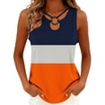 thumbnail image 1 of Cilsoka Womens Tank Tops Summer Sleeveless Color Block Sexy Shirts Casual Cut Out Ring Keyhole Neck Tanks, 1 of 5