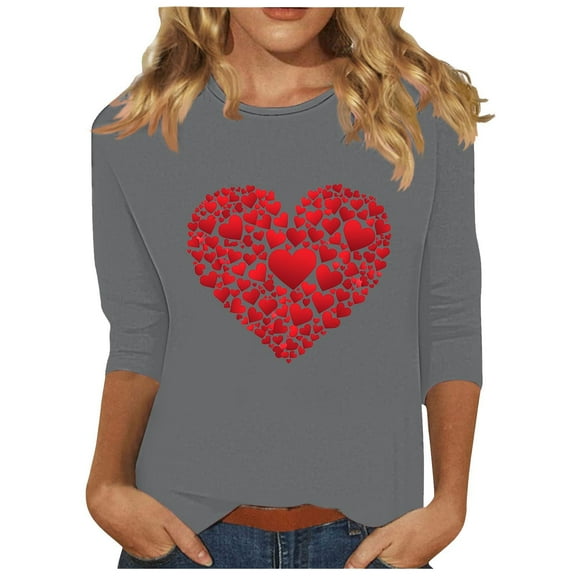 Cilsoka Work Shirts for Women Office Womens 3/4 Sleeve T Shirts Loose Fit Plus Size Graphic Tees for Women Cotton Blouses for Women Dressy Casual Long Sleeve My Orders past Orders