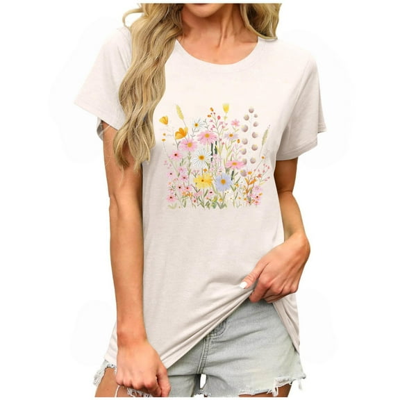 Cilsoka Work T Shirts for Women Womens Summer Tops Casual Cotton Graphic Tees for Women Trendy Red Blouses for Women Casual Dressy My Orders Placed