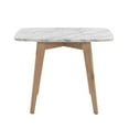 thumbnail image 1 of Cima 12" x 21" Rectangular Italian Carrara White Marble Table with Oak Legs, 1 of 10