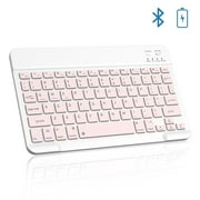 Cimetech Bluetooth Keyboard, Ultra-Slim Wireless Keyboard Quiet Portable Design with Built-in Rechargeable Battery, Fast Charging for iPad, iPhone, MacBook, Tablet, IOS, Android 3.0 and Above OS Pink