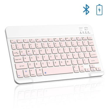 Cimetech Bluetooth Keyboard, Ultra-Slim Wireless Keyboard Quiet Portable Design with Built-in Rechargeable Battery, Fast Charging for IOS, Mac, iPad, Windows and Android 3.0 and Above OS Pink
