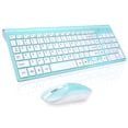 thumbnail image 1 of Wireless Keyboard and Mouse Combo, Cimetech Quiet Full-Size Keyboard and Adjustable DPI Mouse Set, 2.4GHz USB Ultra Slim Silent Computer Keyboard and Mouse for Laptop, PC, Notebook, Desktop-Sky Blue, 1 of 7
