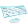 thumbnail image 1 of Wireless Keyboard and Mouse Combo, Cimetech Quiet Keyboard and Adjustable DPI Mouse Set, 2.4GHz USB Ultra Slim Silent Computer Keyboard and Mouse for Laptop, PC, Notebook, Desktop-Sky Blue, 1 of 7