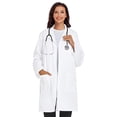 thumbnail image 1 of Cimmuovere Women's Lab Coat, Hip Pockets, Slim Fit, Concealed Snap Closure, Hard Wearing Fabric, size is XS-3XL, 1 of 5