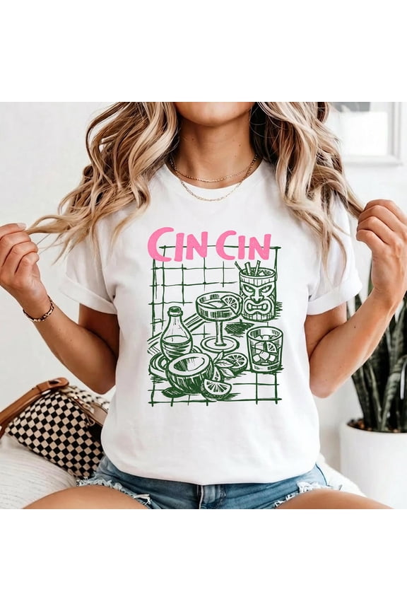 Cin Cin Shirt Italian Dinner Shirt Tomato Girl Summer Shirt Old Money Aesthetic Ciao Bella Shirt, Unisex Cotton T-Shirt, Size S-5XL