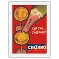 thumbnail image 1 of Cin Cin Cinzano - Asti Spumante - Italian Sparkling Wine - Vintage Advertising Poster c.1970 - Japanese Unryu Rice Paper Art Print (Unframed) 18 x 24 in, 1 of 4