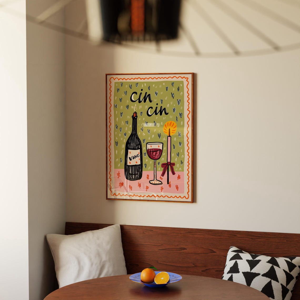 Cin Playful Wine Cozy Poster, Colorful Bar, Kitchen, Home And Gallery ...
