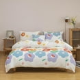 thumbnail image 1 of CinYana Fluffy Floral Duvet Cover Colorful Flowers King Size Bedding Sets 5 Piece Furry Fuzzy Comforter Cover Set, 1 of 5
