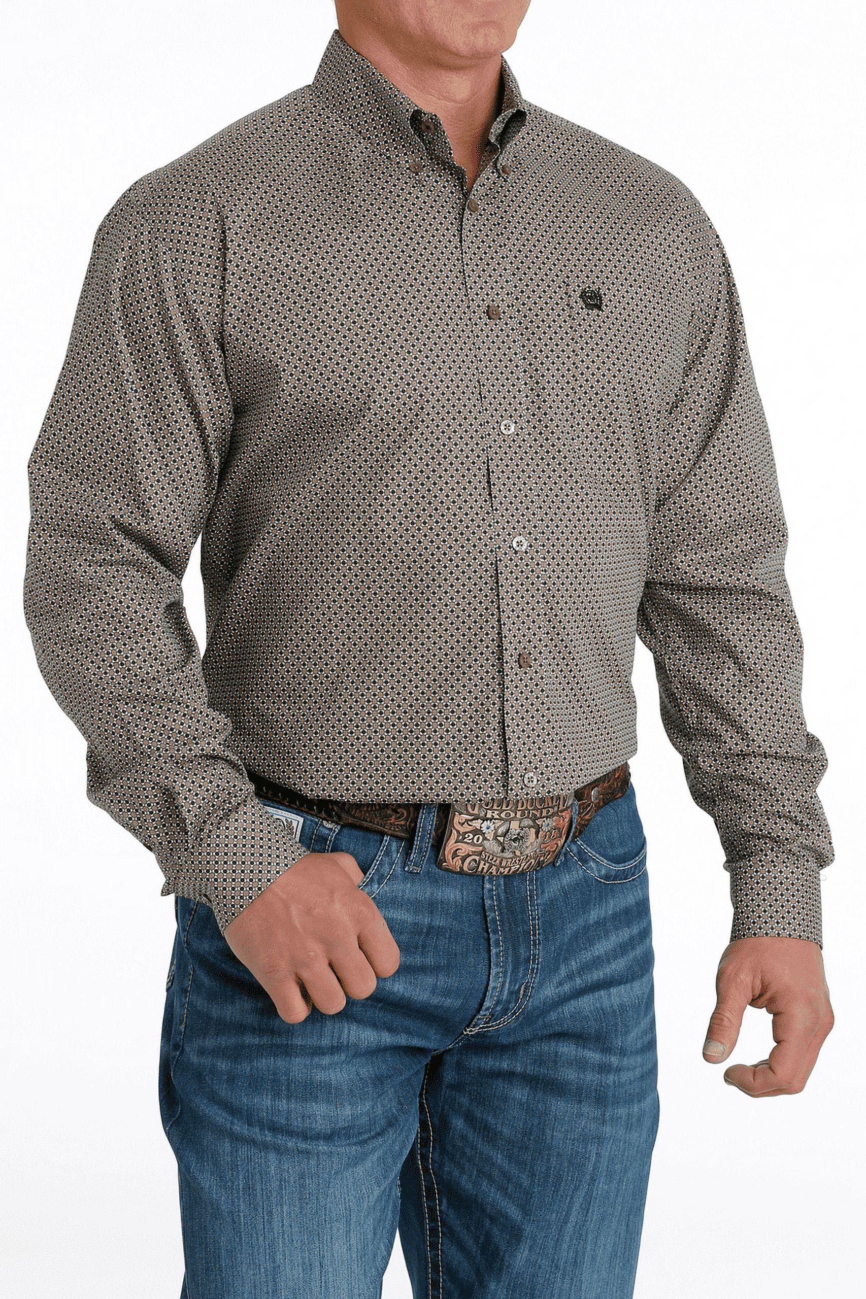 2024最新のスタイル Cinch Beige Geometric Print - Mens Shirt - Mtw1105673 ニット+セーター
