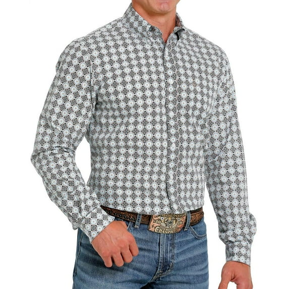 Cinch Blue Geometric Print - Mens Shirt - Mtw1347081
