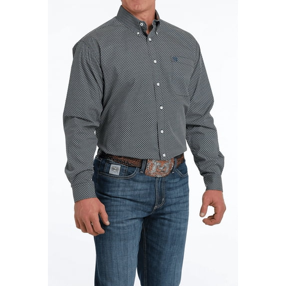 Cinch Blue Multi Color Weave Print - Mens Shirt - Mtw1105516