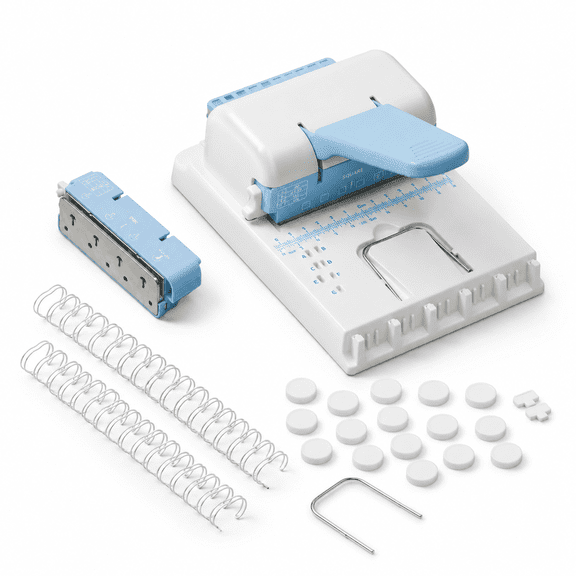 Cinch Book Bindinghine 2:1 Pitch Square & Disc Holepatible With Wire Binder Includes Double Loop And Discs For Journals Planners