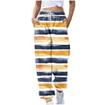 thumbnail image 1 of Cinch Bottom Sweatpants Baggy High Waist Stripe Joggers with Pockets Workout Gym Athletic Lounge Trousers, 1 of 5